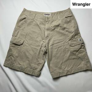 Wrangler ラングラー ハーフパンツ カーゴパンツ ショートパンツ ベージュ カーキ 古着 w36 メンズ 極太 オーバーサイズ 半ズボン タグ