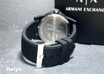 新品 AX ARMANI EXCHANGE アルマーニ エクスチェンジ 正規品 腕時計 アナログ腕時計 クオーツ 3気圧防水 ラバーベルト ブラック プレゼント_画像7