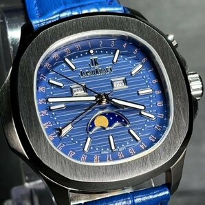 新品 JAPAN KRAFT ジャパンクラフト 正規品 クオーツ 腕時計 ビジネスウォッチ サン＆ムーン ジャパンムーブメント メンズ ブルーの画像1