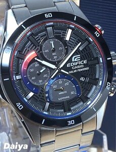  new goods CASIO Casio regular goods EDIFICE Edifice wristwatch 10 atmospheric pressure waterproof solar calendar chronograph stainless steel analogue present 