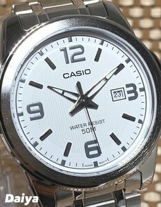 新品 CASIO カシオ 正規品 腕時計 チープカシオ チプカシ クオーツ 5気圧防水 アナログ腕時計 カレンダー ステンレス プレゼント ホワイト