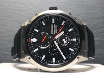 新品 SEIKO セイコー 正規品 Sportura スポーチュラ 腕時計 ブラック ソーラー レザー 10気圧防水 クロノグラフ アナログ メンズ SSC483P1_画像6