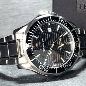 新品 TECHNOS テクノス 腕時計 正規品 アナログ腕時計 クオーツ カレンダー 10気圧防水 ステンレス シンプル ブラック シルバー メンズの画像7