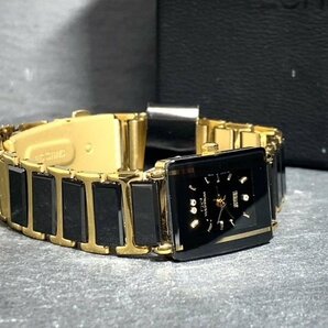 新品 TECHNOS テクノス 腕時計 正規品 アナログ腕時計 レディース 女性 クオーツ セラミック 3気圧防水 ブラック ゴールド プレゼントの画像6
