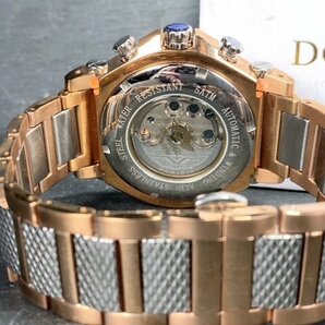 新品 正規品 ドミニク DOMINIC 自動巻き 腕時計 オートマティック カレンダー 5気圧防水 ステンレス ホワイト ゴールド メンズ プレゼントの画像8