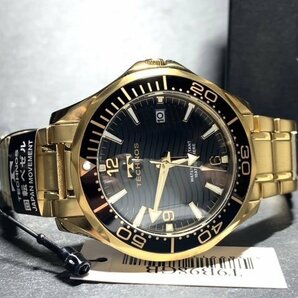 新品 TECHNOS テクノス 腕時計 正規品 アナログ腕時計 クオーツ カレンダー 10気圧防水 ステンレス シンプル ゴールド ブラック プレゼントの画像7