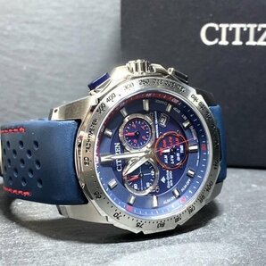 新品 腕時計 正規品 シチズン CITIZEN プロマスター PROMASTER エコドライブ Eco-Drive クロノグラフ 20気圧防水 カレンダー レザーベルトの画像6