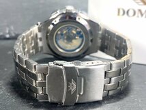 新品 正規品 ドミニク DOMINIC 機械式 自動巻き 腕時計 オートマティック カレンダー 防水 ステンレス からくり時計 ブラック ホワイト_画像8