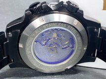 新品 正規品 ドミニク DOMINIC 自動巻き 腕時計 オートマティック カレンダー 防水 ステンレス アースギミック からくり時計 ブラック 地球_画像9