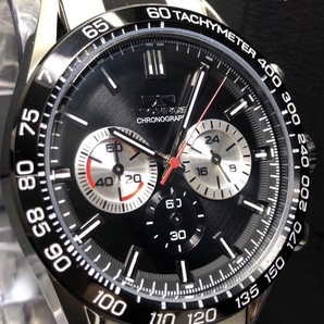 新品 TECHNOS テクノス 正規品 オールステンレス シルバー ブラック アナログ腕時計 多機能腕時計 クロノグラフ 5気圧防水 クオーツ メンズの画像1