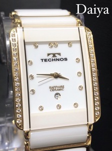  новый товар TECHNOS Tecnos стандартный товар Gold белый календарь кварц аналог наручные часы многофункциональный наручные часы 3 атмосферное давление водонепроницаемый сапфир crystal 