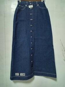 * free shipping * PINK HOUSE Pink House Denim skirt Logo size S USED
