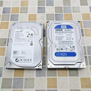 ∨PCパーツ 500GB｜2台まとめ 3.5インチ 内蔵 ハードディスク HDD｜ ｜ジャンク扱い　JUNK　 エラー品 パソコン 部品 ■O6075