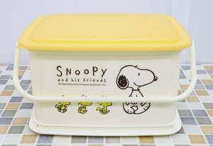 △ 内寸 約26.5×20×26.5｜SNOOPY スヌーピー BOX ボックス｜ プラスチック バスケット｜ ランチボックス ■N9222