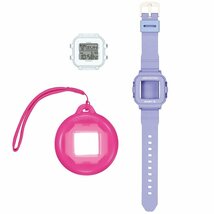 即決あり【BABY-G BABY-G+PLUS ベイビージープラスデジタル スクエア 樹脂バンド 専用ホルダーパープルレディース腕時計】BGD-10K-JR新品_画像6