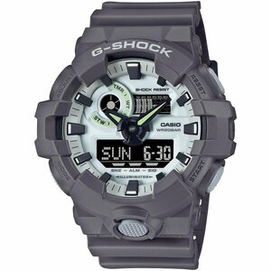 即決あり【G-SHOCK HIDDEN GLOW 蓄光フェイス アナデジ グレー 反転液晶 腕時計】 GA-700HD-8AJF 新品