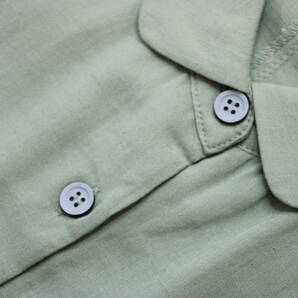 5-60 新品 麻混パイピングデザインチュニックシャツ グリーンＭ 定価￥19,800の画像8