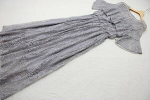 5-733 new goods race frill One-piece gray F size 