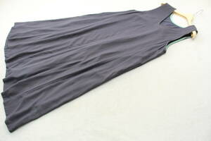 4-1981 new goods cotton linen no sleeve One-piece charcoal gray M regular price Y24,200