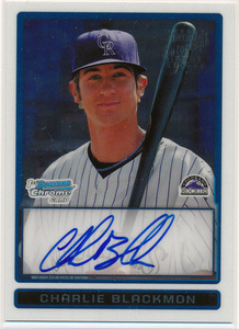 09 1st Bowman Chrome RC Auto Charlie Blackmon