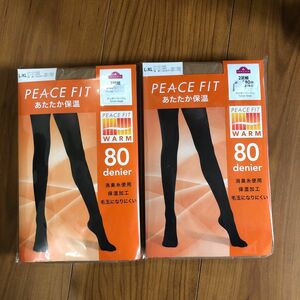 WARM あたたか保温タイツ80D 2足組 2セット レディス トップバリュ PEACE FIT(ピースフィット) 