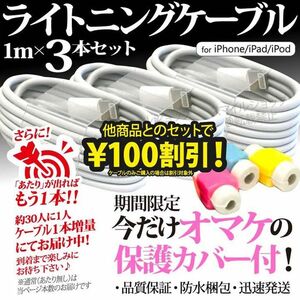 iPhone USB充電器ライトニングケーブル 3本 新品 アップル純正品質