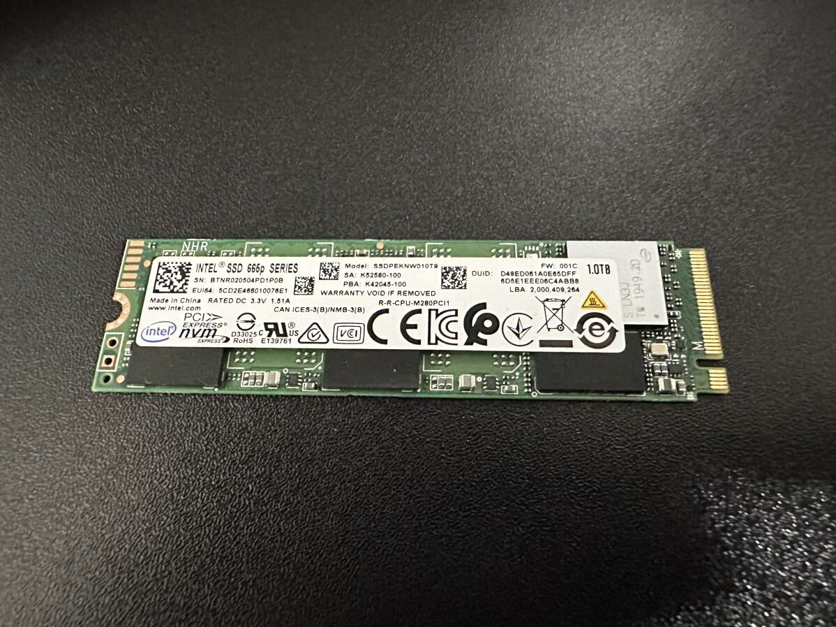 Intel SSD 665p Series SSDPEKNW010T9X1 1TB M.2 2280 Intel SSD 665p シリーズ Intel SSD 665p Series SSDPEKNW010T9X1 1TB M.2 2280 Intel SSD 665p シリーズ