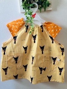  kindergarten *smog* short sleeves *90~110cm rank * yellow color cat Chan pattern &. star ... . sleeve *