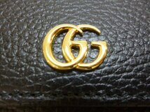 ★未使用品★　二つ折り長財布 グッチ 456116 GGマーモント レディース レザー ブラック ゴールド金具 GUCCI　★送料無料★_画像3