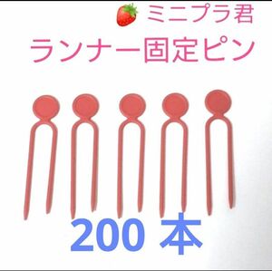 【新品】いちごのランナー固定ピン　200本　(ミニプラ君　赤)