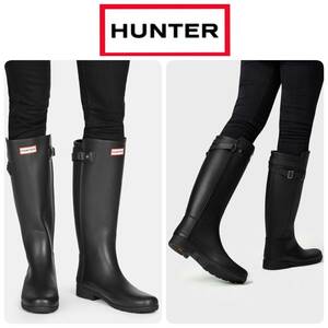  new goods * rare HUNTER Hunter ORIGINAL REFINED BACK STRAP original li fine do back strap rain boots US7/24 regular price 25,300 jpy 