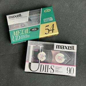 未開封 maxell ①UDⅡ-S 90 ②METAL UD 54 ハイポジ カセットテープ 2個セット マクセル