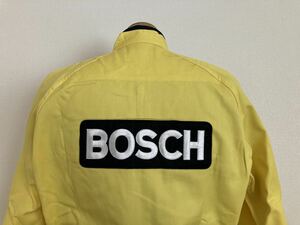 【BOSCH】つなぎ作業服 LL ロゴ刺繍パッチ 袖ライン 80s おしゃれガレージ 昭和レトロ メカニック DIYなど 良色 ボッシュ 電動工具 