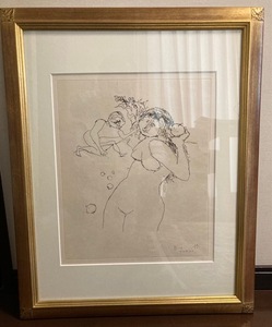 福沢一郎 銅版画「イヴ」1964年 限定60部 直筆サイン 真作　額付き　送料出品者負担