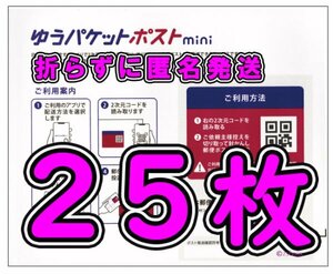 ◆送料無料◆匿名配送◆ゆうパケットポスト mini 25枚セット 新品未使用 ゆうパケットポスト ミニ 専用封筒 303540