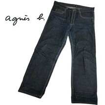 agnes b. JEANS / アニエスベージーンズ メンズ デニムパンツ ジーパン W91cm インディゴ 日本製 I-3925 _画像1