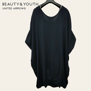 BEAUTY&YOUTH / UNITED ARROWS レディース 半袖ドルマンスリーブ ワンピース ネイビー ワンサイズ チュニック 薄手 春夏服 I-3933