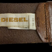 【イタリア製】DIESEL / ディーゼル メンズ バックル レザーベルト 牛革 ブラウン 95/38_画像5