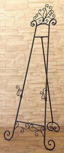 輸入家具 イーゼル アイアン メニュー台 ブラック リビングスタジオ 直輸入 高さ140cm アンティーク ウェルカムボード シャビー JR1859-BK