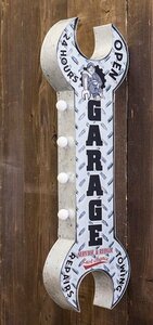 輸入雑貨 アメリカンクラシック LED Sign サイン GARAGE リビングスタジオ 直輸入 看板 ビンテージ シャビー アンティーク GB22302