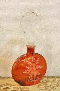 イタリア製 輸入雑貨 香水瓶 クリスタルガラス 赤 リビングスタジオ スワロフスキー パフュームボトル エッチング イタリアーニ 914-5r