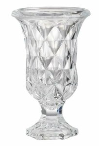 輸入雑貨 花瓶 フラワーベース ガラス 10.5X18.5h リビングスタジオ 直輸入 フラワーポット コンポート クラシック モダン 姫系 85076GV