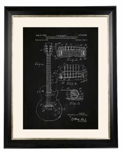 Art hand Auction Imported goods Monochrome Art frame Guitar Framed picture Living Studio Direct import Les Paul Modern Classic Urban FC-250-A Free shipping, Artwork, Painting, others