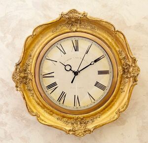 掛け時計 スプレンディッドデコ ウォールクロック アンティーク調 クラシック エレガント ロココ調 高級感 ゴールド ホワイト