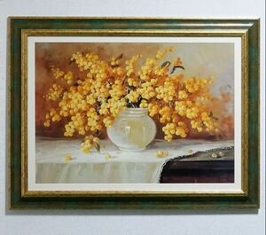 Art hand Auction Made in Italy, imported goods, framed picture, art frame, Mimosa, Living Studio, direct import, green frame, antique, Mother's Day, Feng Shui, good luck, FAL-2756, free shipping, Artwork, Painting, others