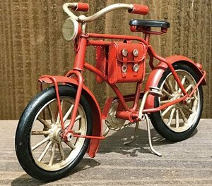 輸入雑貨 置物 グッドオールド Messenger Bicycle RD 自転車 バイク オートバイ ブリキ 赤 オブジェ アンティーク 1910D-2001