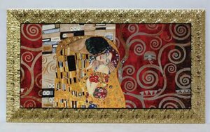 Art hand Auction Produits importés de fabrication italienne Cadre d'art encadré Klimt The Kiss Living Studio Importation directe Kiss Stockley Frieze 50100-546 Livraison gratuite, Ouvrages d'art, Peinture, autres
