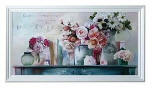 Art hand Auction Made in Italy Imported goods Framed picture Art frame Rose Living Studio Direct import Oil painting style Carol Robinson Rose Princess style FAL-4362W Free shipping, Artwork, Painting, others