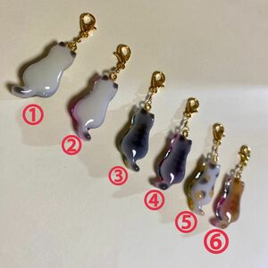 猫チャーム　キーホルダー　ハンドメイド