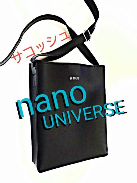 nano UNIVERSE サコッシュ 黒 ショルダーバッグ 雨の日も便利 ミニ BAG ナノユニバース